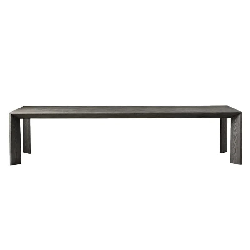 

Retro rectangular dining table set imitation old hand brush veneer farmhouse wood dining table