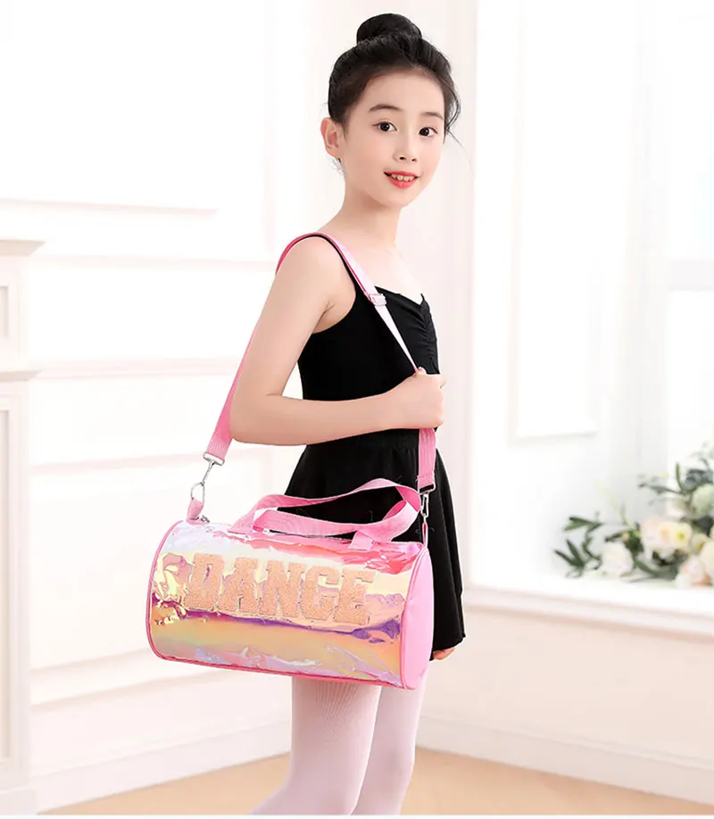 Kids Duffle Bag For Girls Teens Gymnastics Gym Bag Kids Dance Bag Shoe Compartment Wet Pocket Weekender Overnight Sports