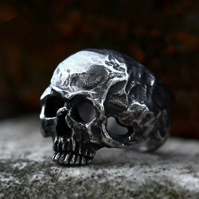 

New Gothic Skull Men Rings Stainless Steel Women Jewelry Punk Rock Cool Stuff Fashion Halloween Accessories Gift Wholesale