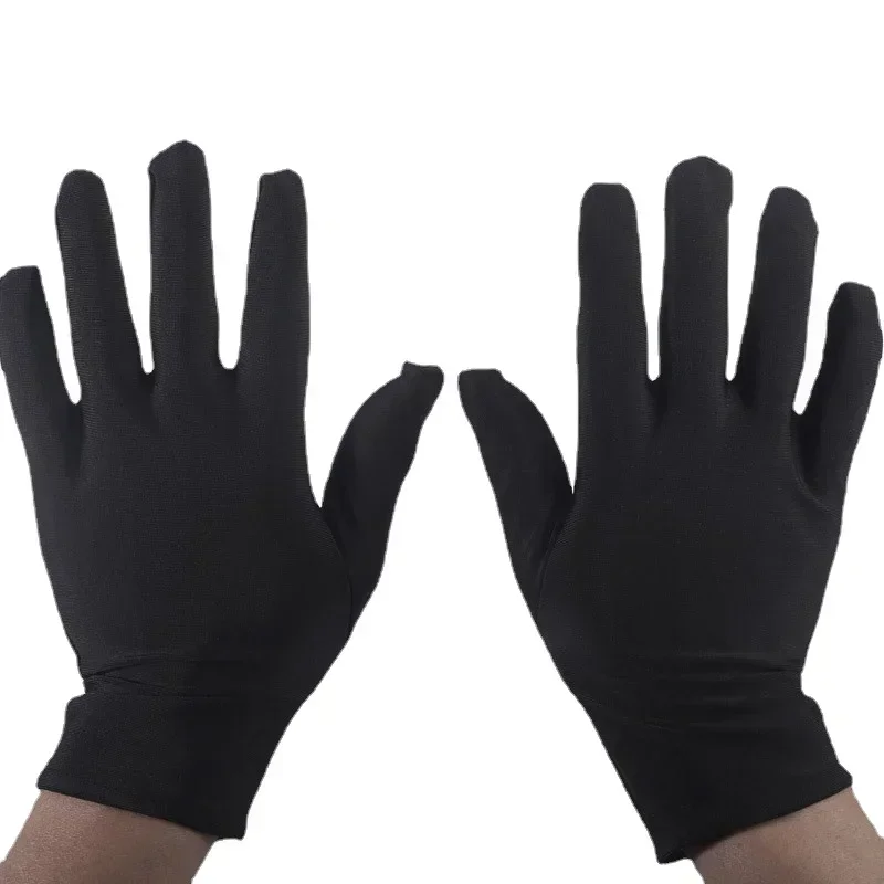 1Pair Jewelry Gloves Black&White Inspection with Soft Blend Cotton for Work Protection Dance Etiquette Sun Protection Gloves