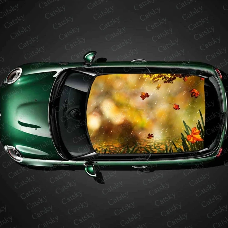 

Custom Fall Rain Leaves Car Roof Sticker Decoration Film Car Decal Hood Vinyl Sticker Graphic Wrap Car Body Protect Accessories