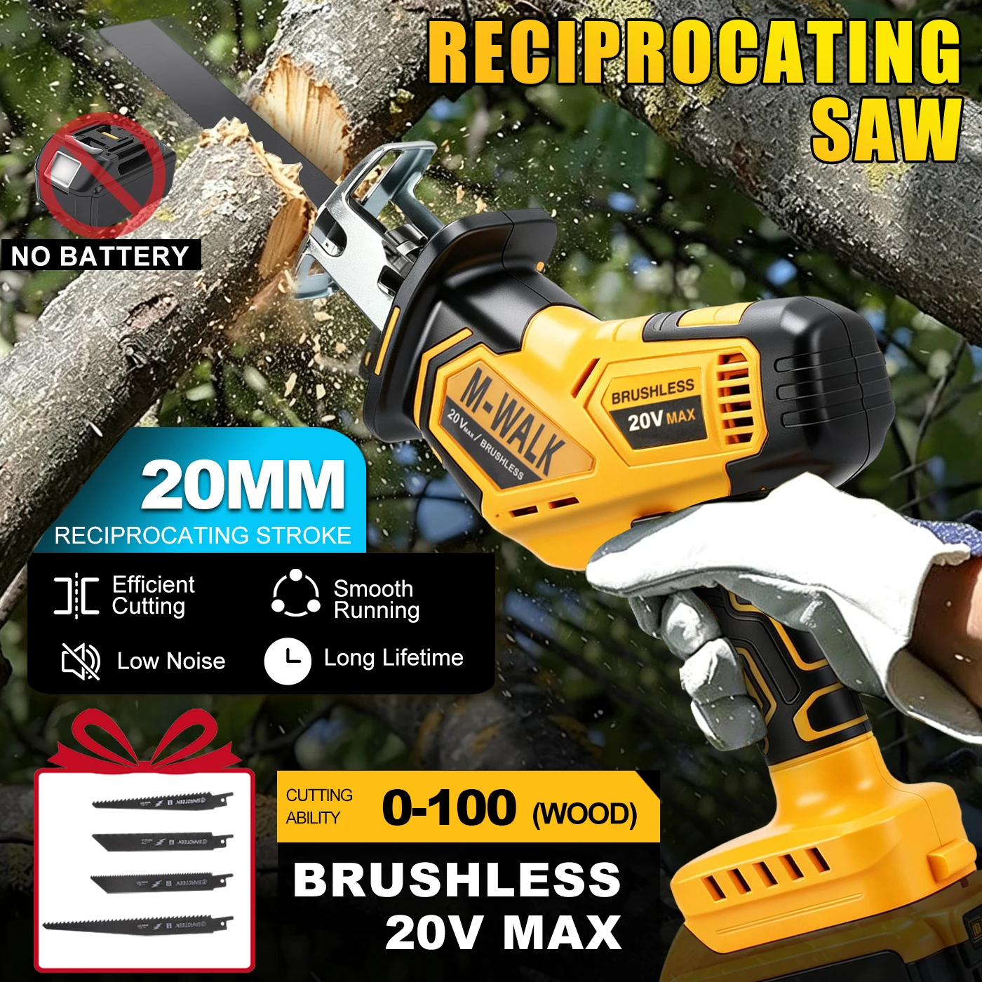 Reciprocating Saw Cordless - M-WALK 3500Spm Elektrikli Testere Elektrikli Zincirli