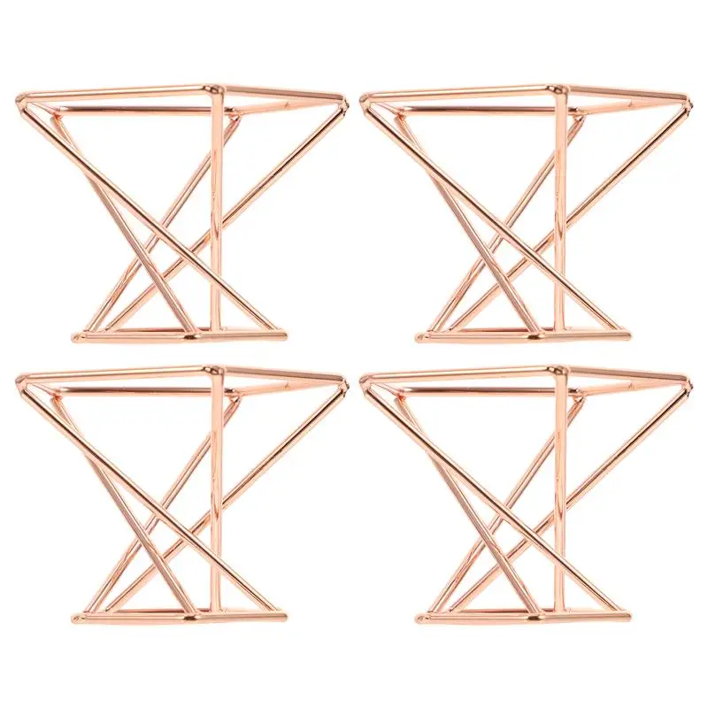 4 Pcs Air Stand Fern Holders Holder Tillandsiadesktop Gold Hanger Unique Indoor Stands Racks Plants Geometric Planter Display