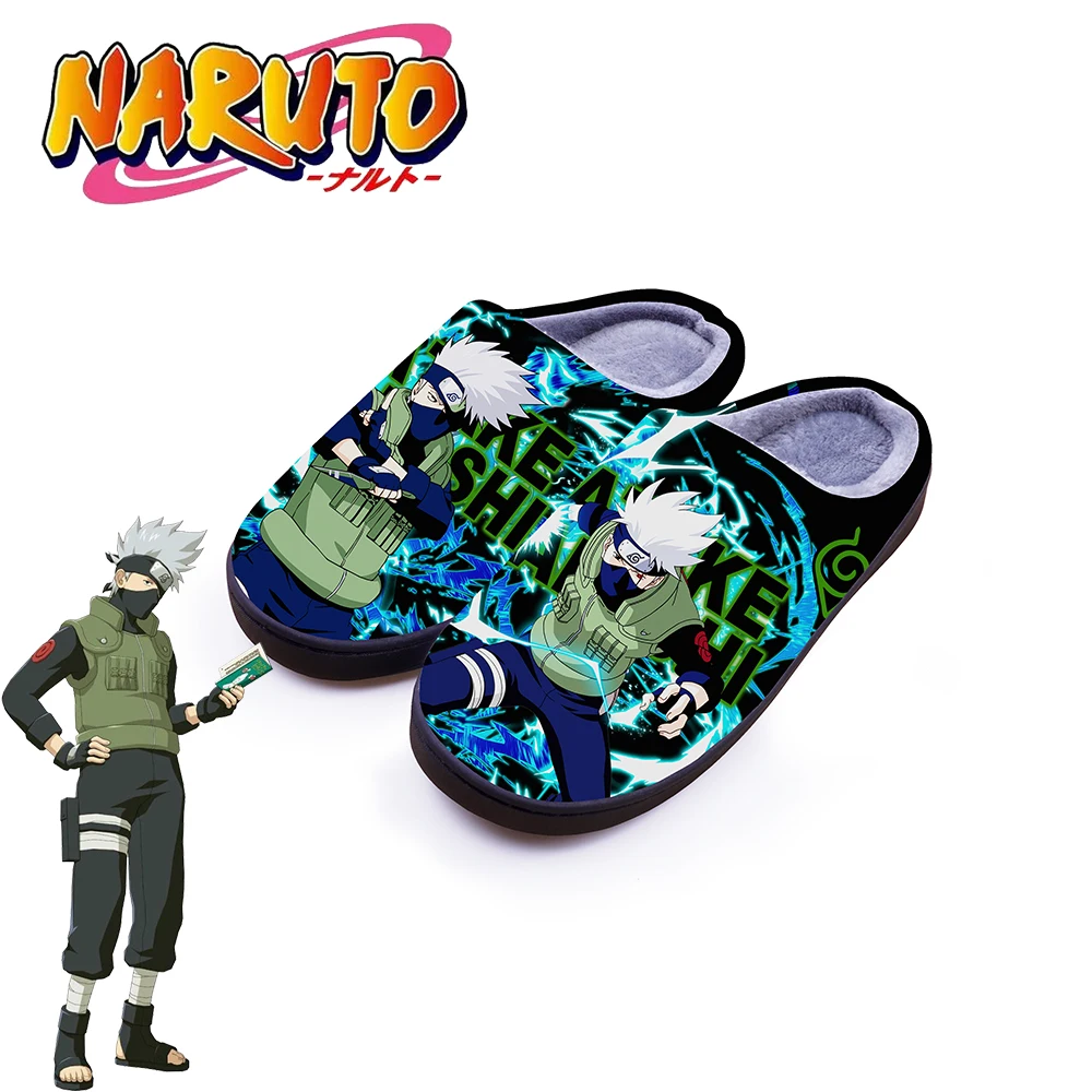 NARUTO Winter Warm Slippers Anime Hatake Kakashi Cosplay Cartoon Cute Shoes For Men Women Boy Girl Slippers Halloween Gift