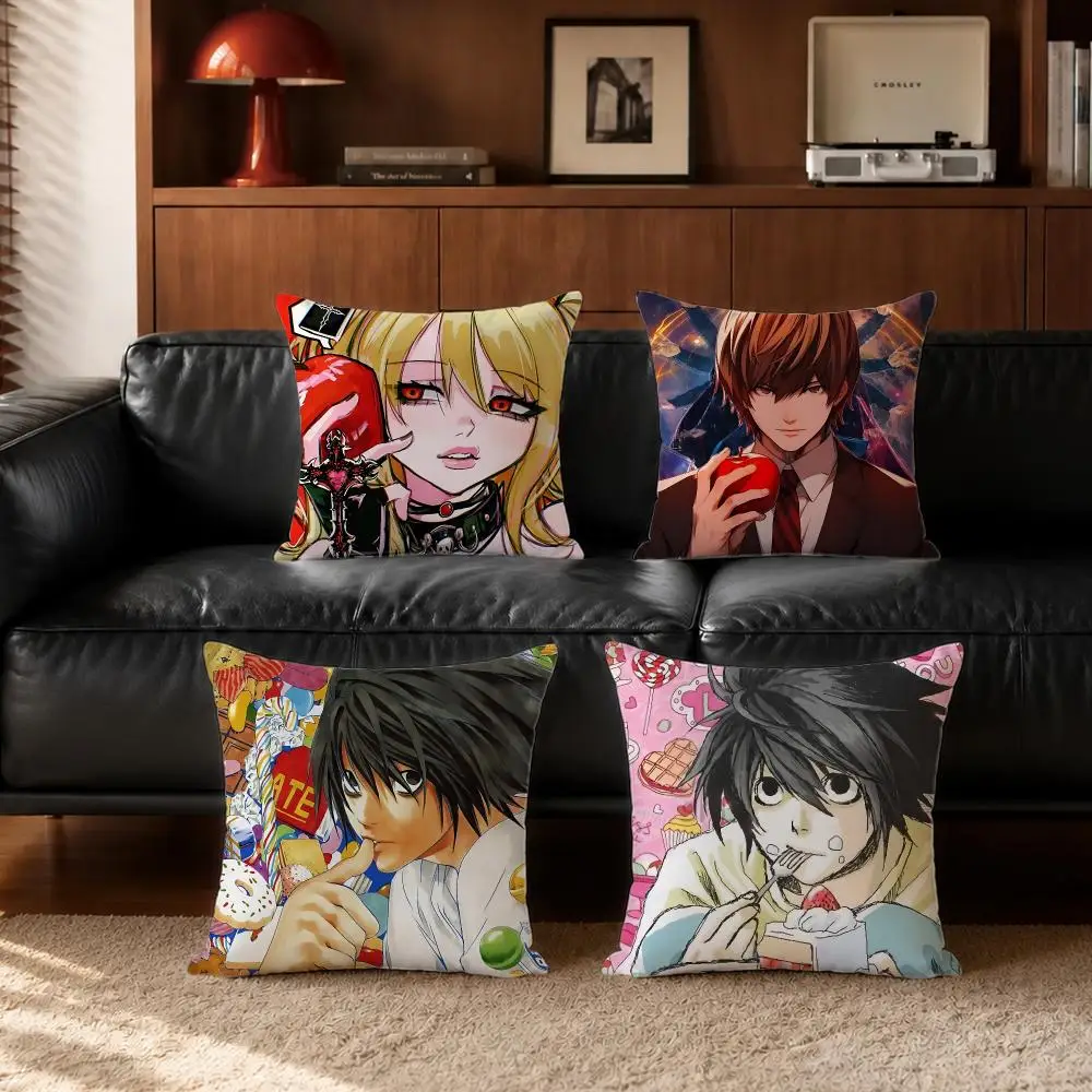 anime Death Note Cushion Cover Cushion Cover Set  50x50 45x45 40x40 Pillowcase Decorative Sofa Home Decor