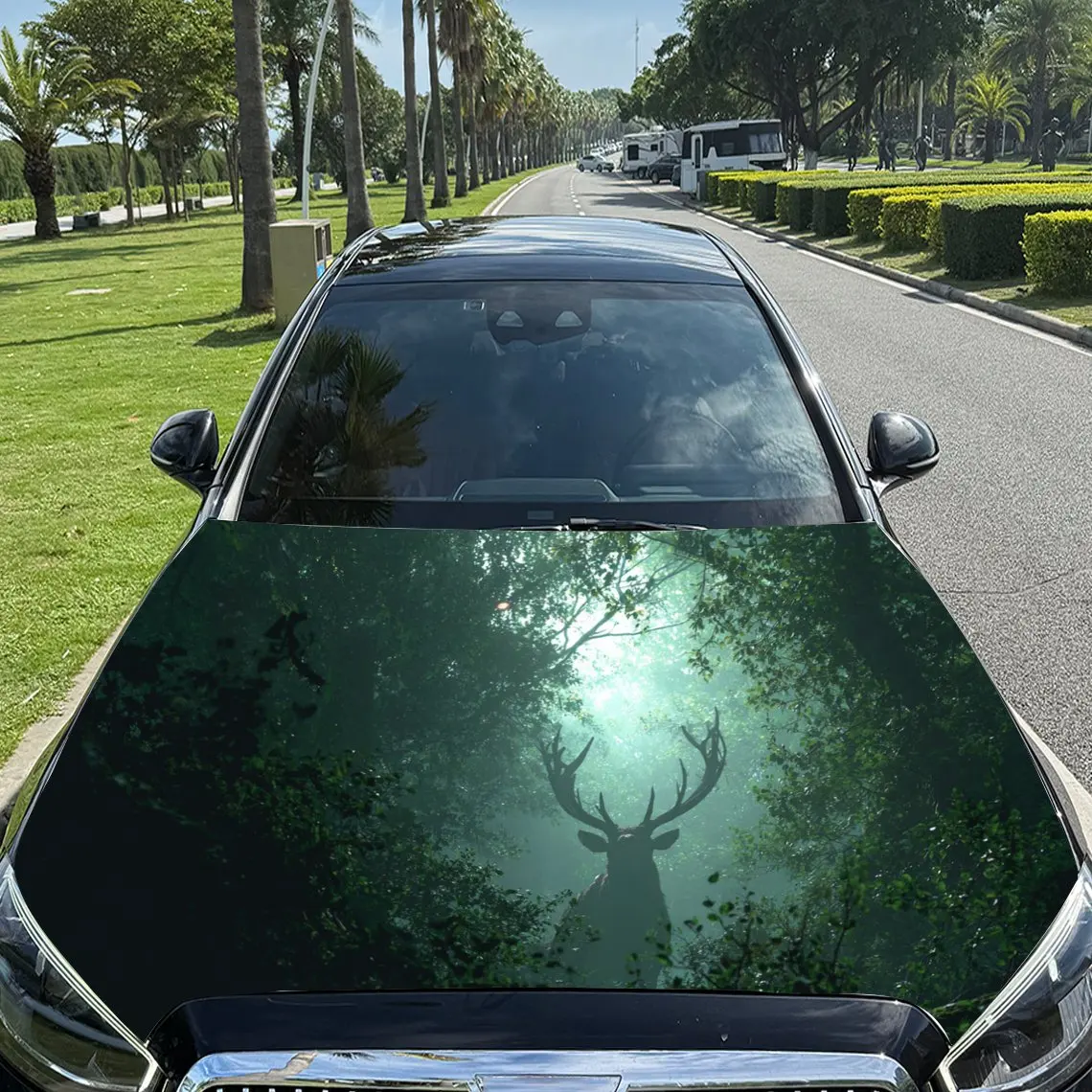 

Forest Guardian Car Hood Vinyl Wraps, PVC Waterproof Car Bonnet Decals, Self-Adhesive Scratch-Resistant Stickers For Engine Cove