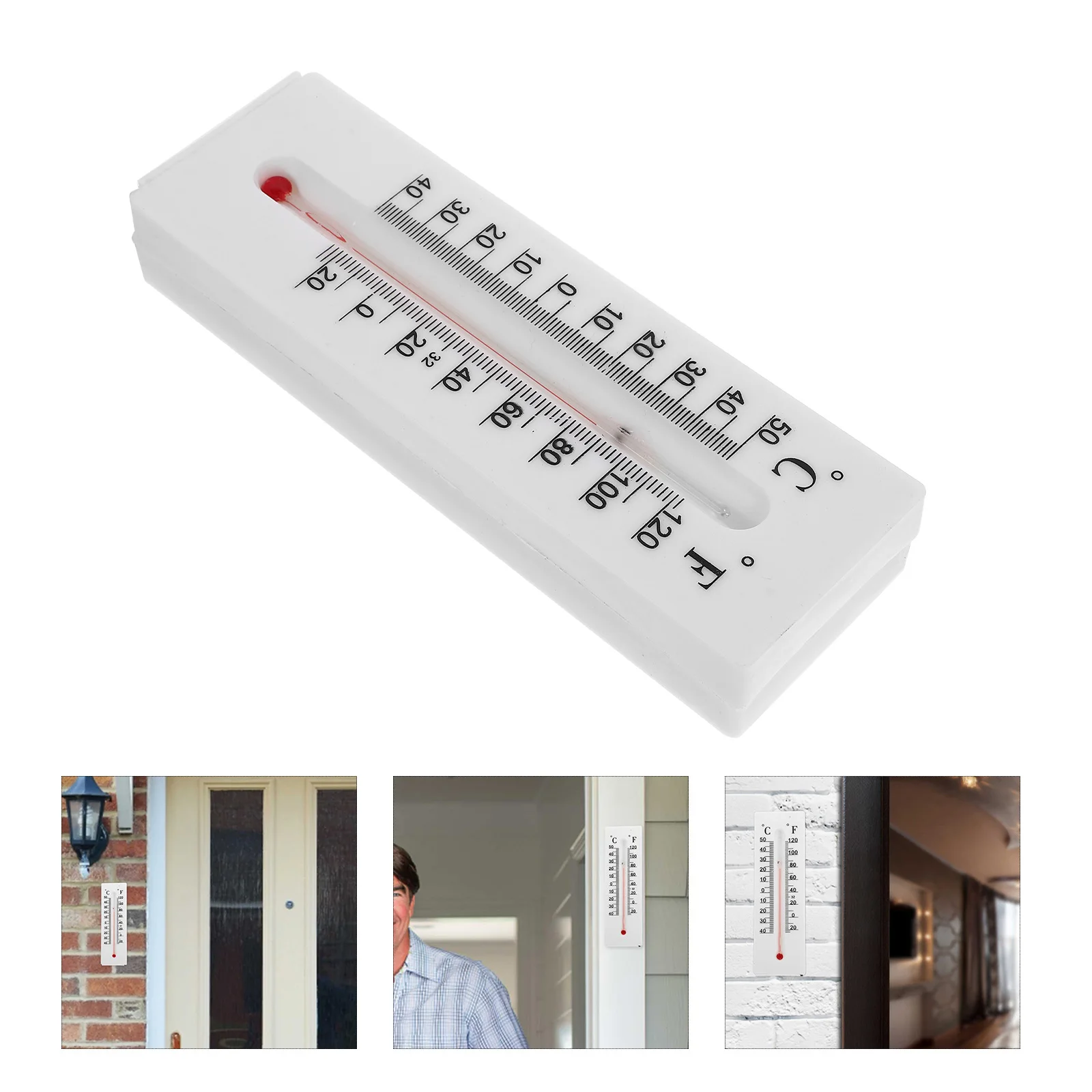 2Pcs Key Thermometer Plastic Wall Mount Indoor Outdoor Temperature Humidity Key Storage Decorative Meter Hidden Saving Box