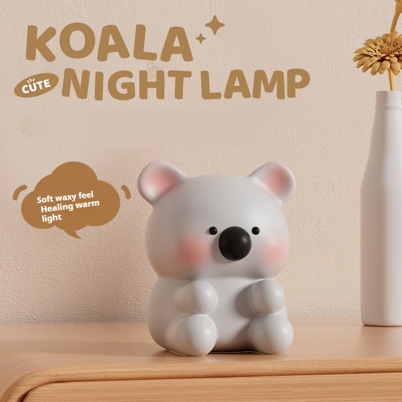 

New Koala LED Night Light Usb Rechargeable Silicone Pat The Lamp Kids Bedroom Bedside Atmosphere Lamp Creative Gift Nightlight