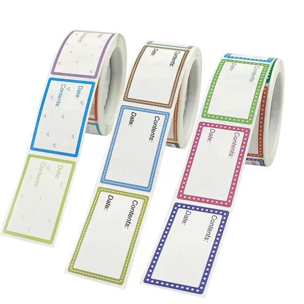 주방 날짜 용지 라벨, 방수 식품 항아리 보관 스티커, 이동식 보관 내용 스티커, DIY 냉동고 라벨, 200 개/롤