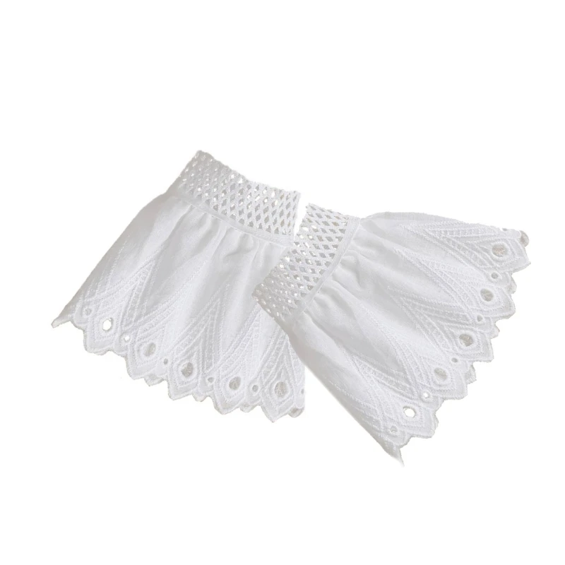 

Delicate Detachable Sleeves Cuffs White Women Lace Wedding Flounces Layer Dropship