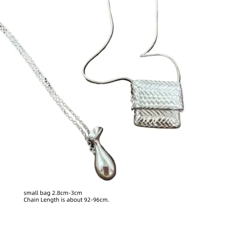 Fashion Jewelry Luxury Temperament Cute Small Bag Pendant Necklace For Women Gifts Delicate Design Accessories 2024 Trend New