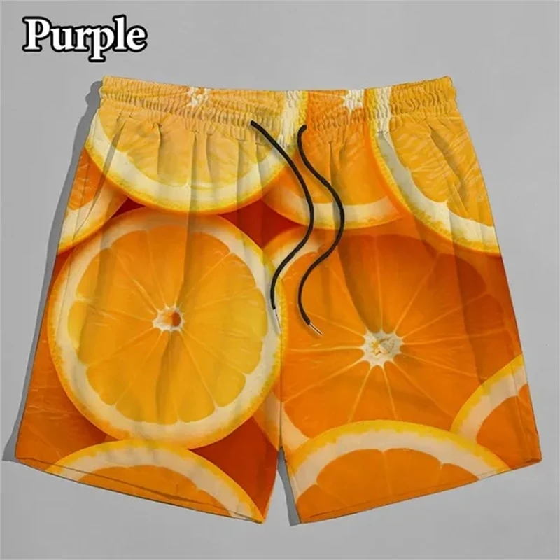 Fruit Pattern 3D Printed Men's And Women's Shorts Fun Casual Beach Vacation Outdoor Street Shorts Beach Pants Gym Ice Shorts Men