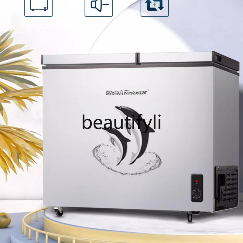 

186L Dual Temperature Freezer Small Freezer Double Door Commercial Large Capacity Refrigerated Freezer