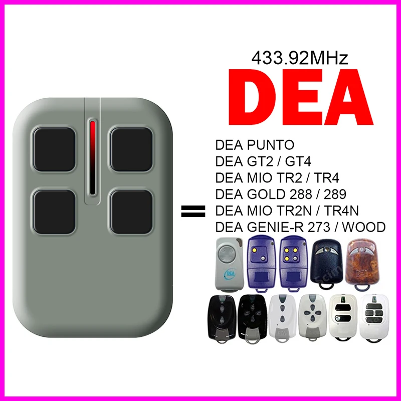 DEA Remote Control GT4 GT2 MIO TR2 TR4 GOLD 288 / 289 MIO TR2N / TR4N GENIE-R 273 / WOOD Garage Door Opener Remote Control