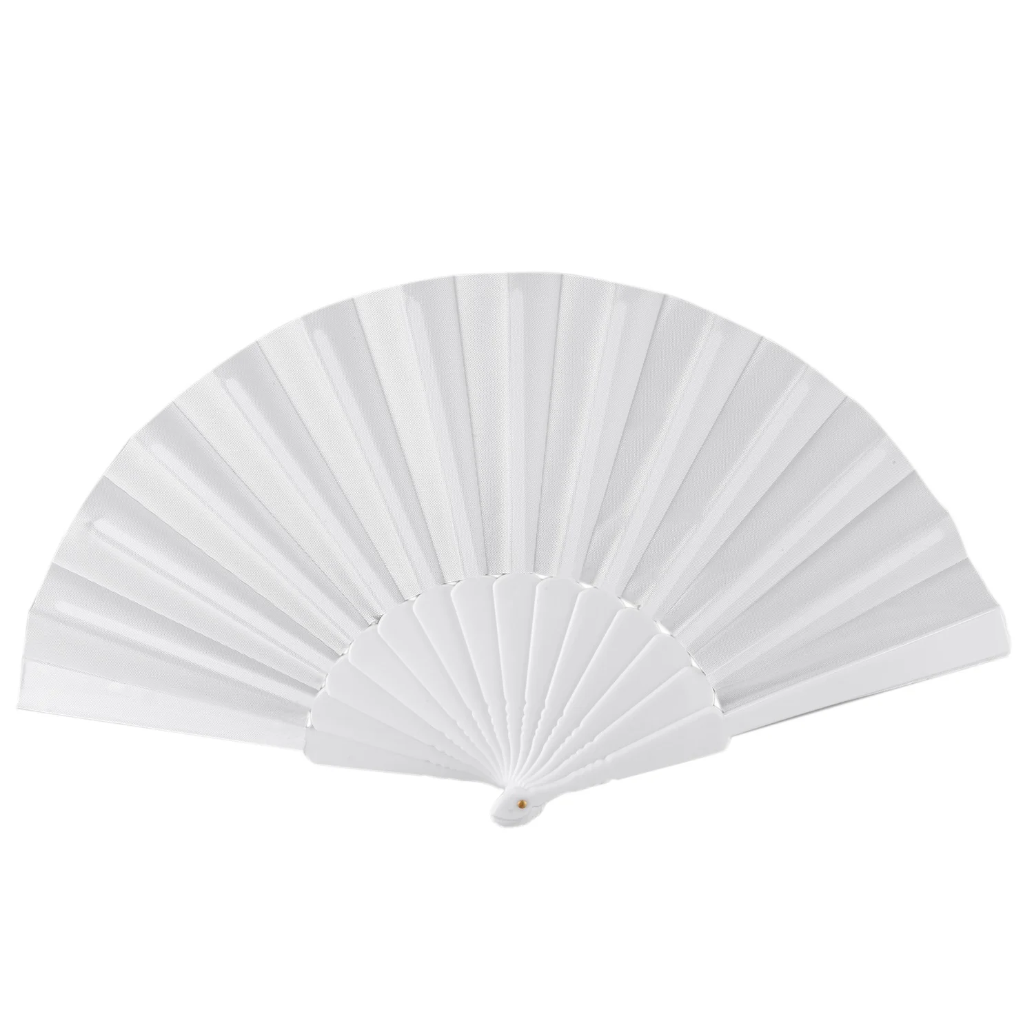 

Plastic Fabric Hand Foldable Fan for Ladies Men White