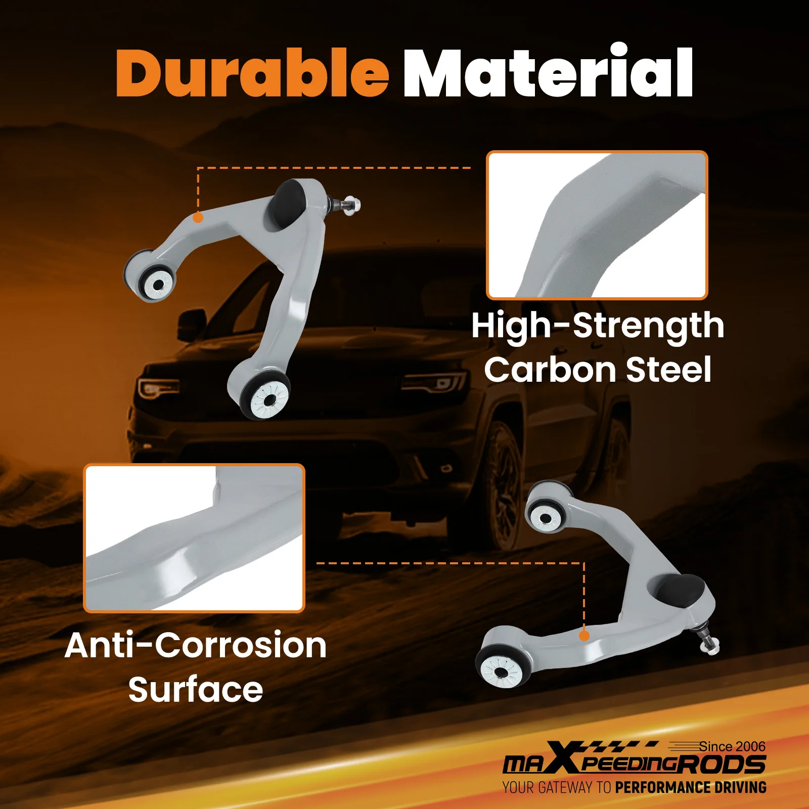 2x bovenste draagarmen 3,5-inch lift voor Chevy Silverado GMC Sierra 2500 HD 4WD 2011-19