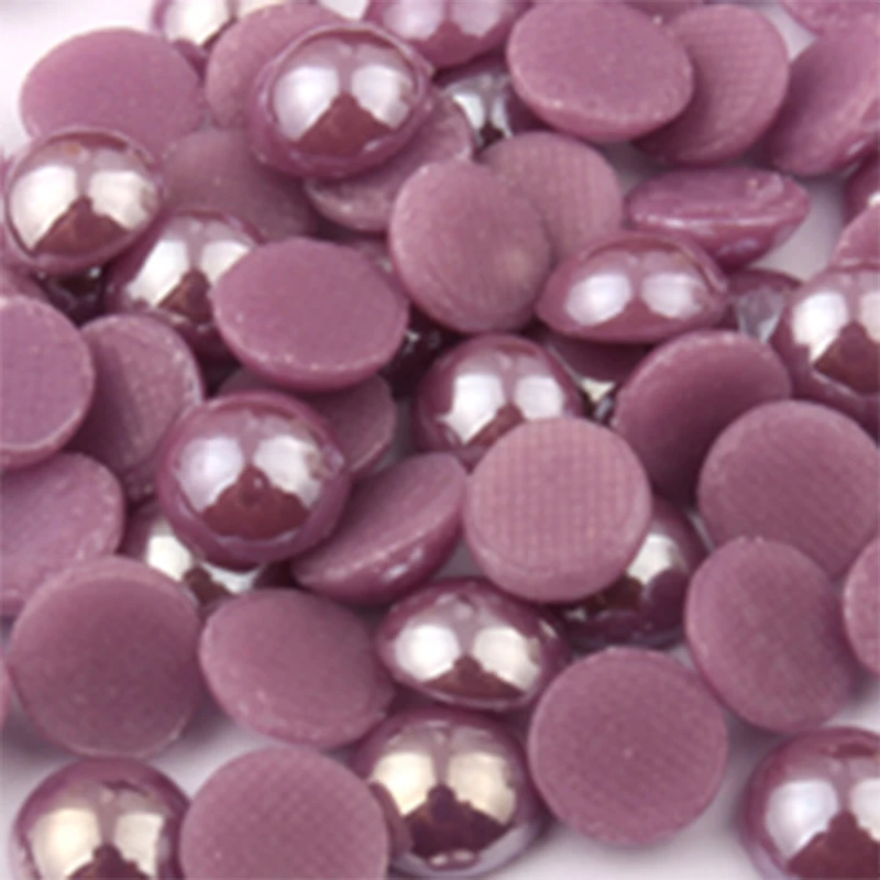 Hotfix Ceramic rhinestone Purple 6mm Iron-on half round pearls 300pcs/lot  free shipping