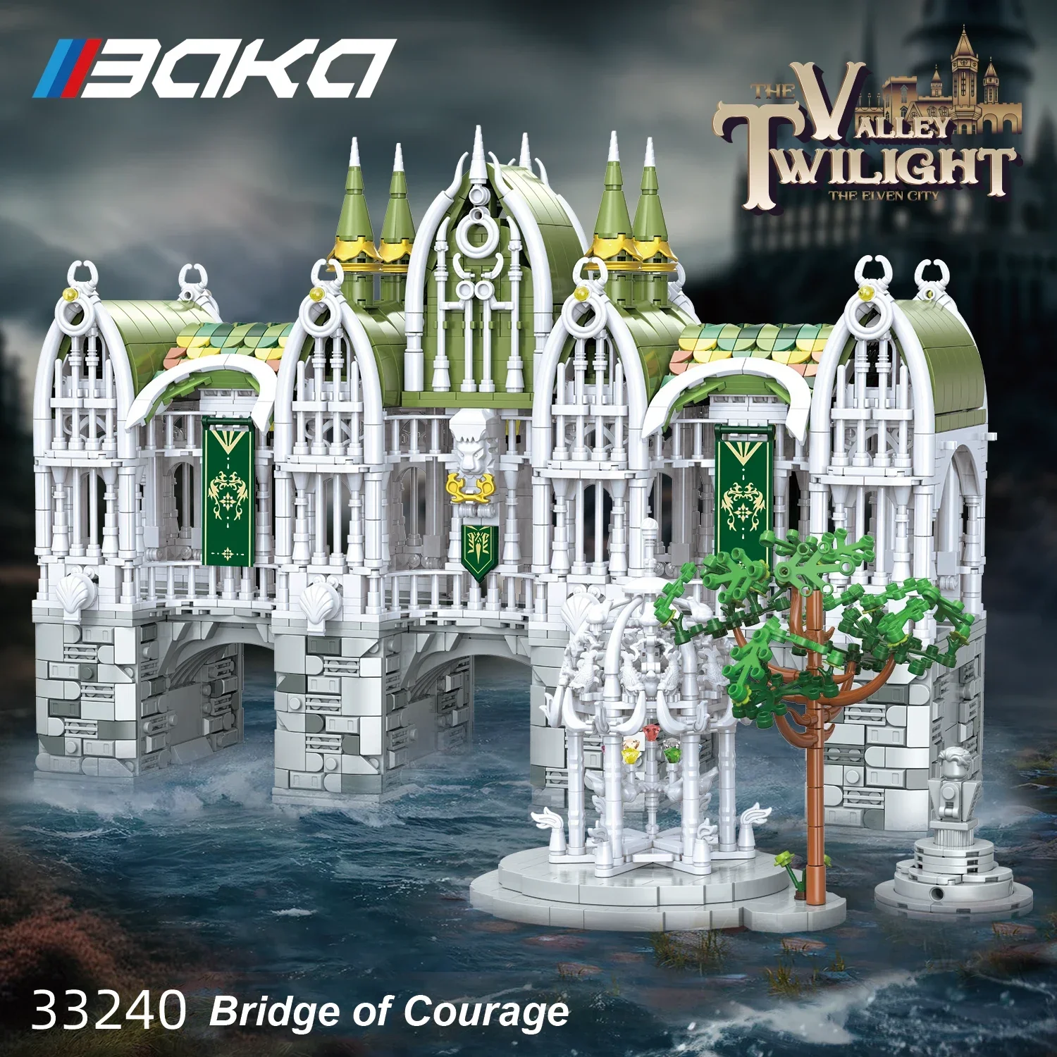 3035PCS Brücke des Mutters Bausteine Europäischen Brücke Palast Modell Ziegel Desktop Dekoration Diy