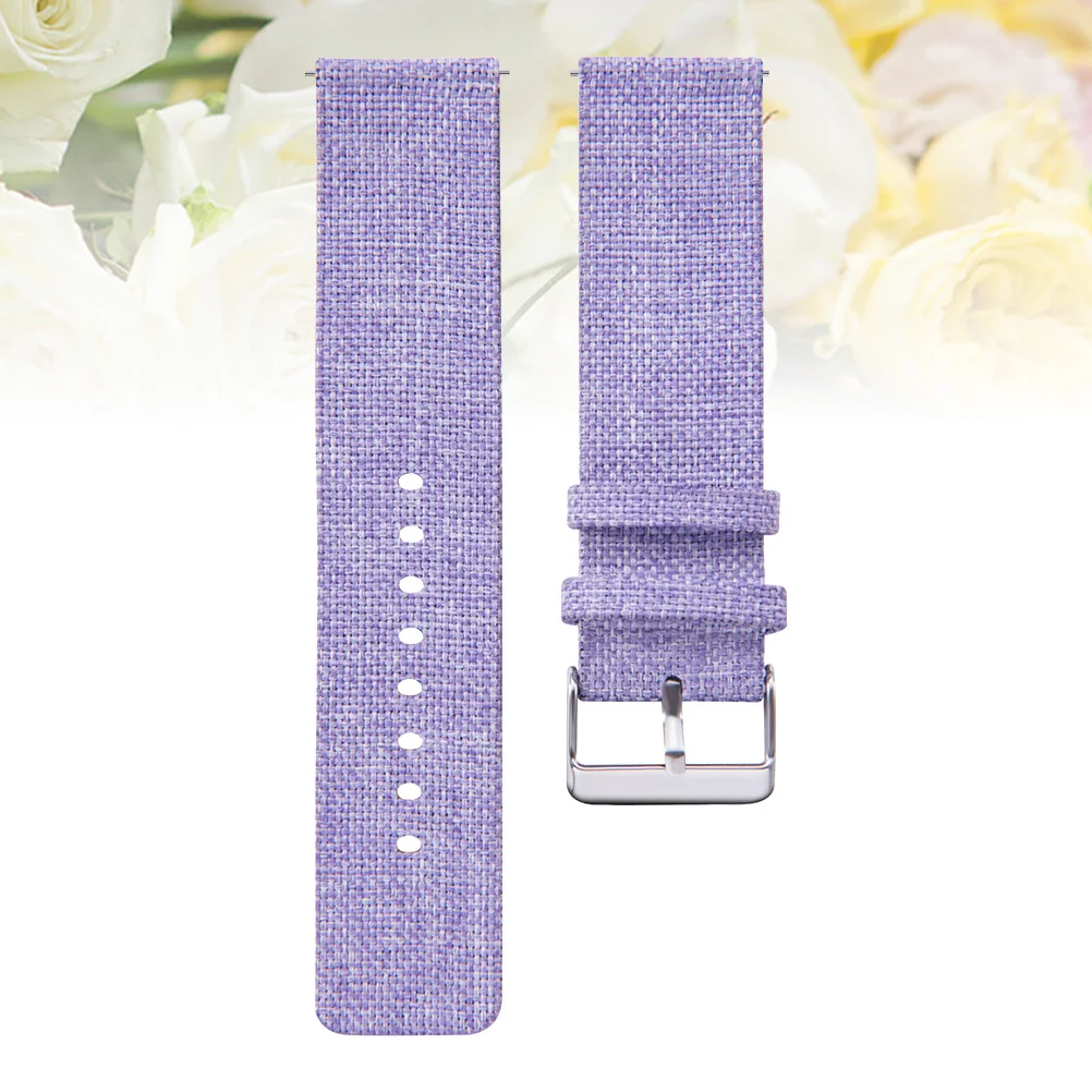 

1Pcs 42Mm Purple Nylon Watchband Canvas Wristband Stylish Buckle Secure Workmanship Fashion Accessory Replacement Strap