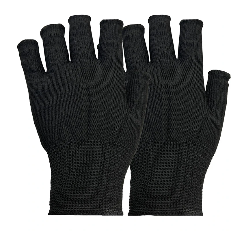 1 Pair LED Lamp Nails Dryer Anti UV Black Thin Nail Gloves Anti Black UV Gel Shield Glove Fingerless Manicure Nail Art Tools