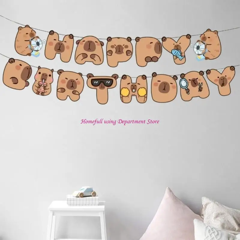 

Unique Paper Capybara Birthday Decoration Set for Creating a Festival