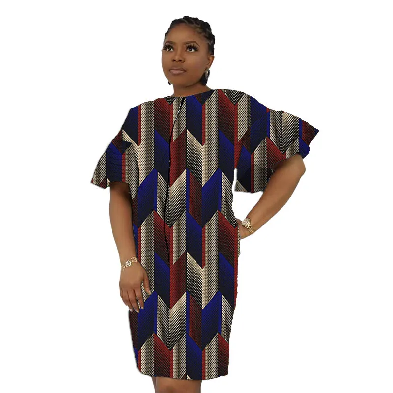 

Женское платье с круглым вырезом на молнии и оригинальным дизайном, платье с рюшами и рукавами, вечерние наряды в африканском стиле от кутюр на заказ