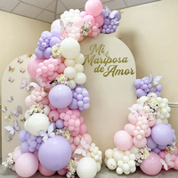 110pcs Balloon Set, Elegant white, pink purple balloon arch decorated- perfect for wedding, birthday parties, and bridal parties