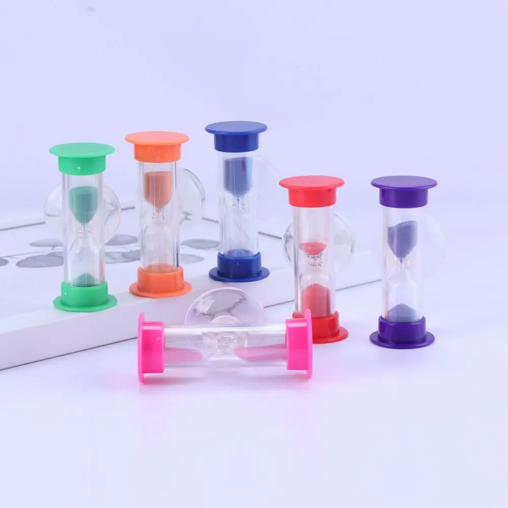 2/3 Minutes Hourglass Sand Clock Suction Cup Mount Multicolor Sand Timer Portable Size Time Reminder Design Mini Hourglass