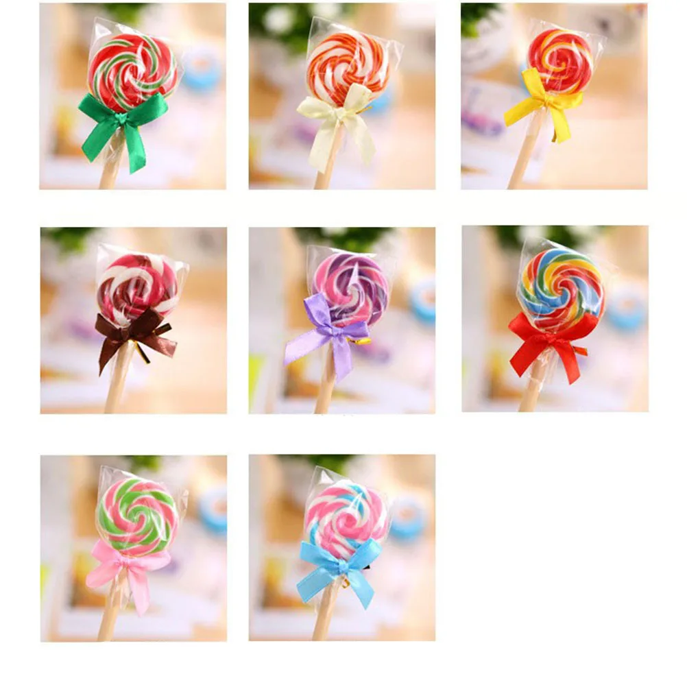 

5pcs Creative Lollipop 0.5MM Ballpoint Pen Novelty Kids Toys Cartoon School Stationery (Mixed Color)