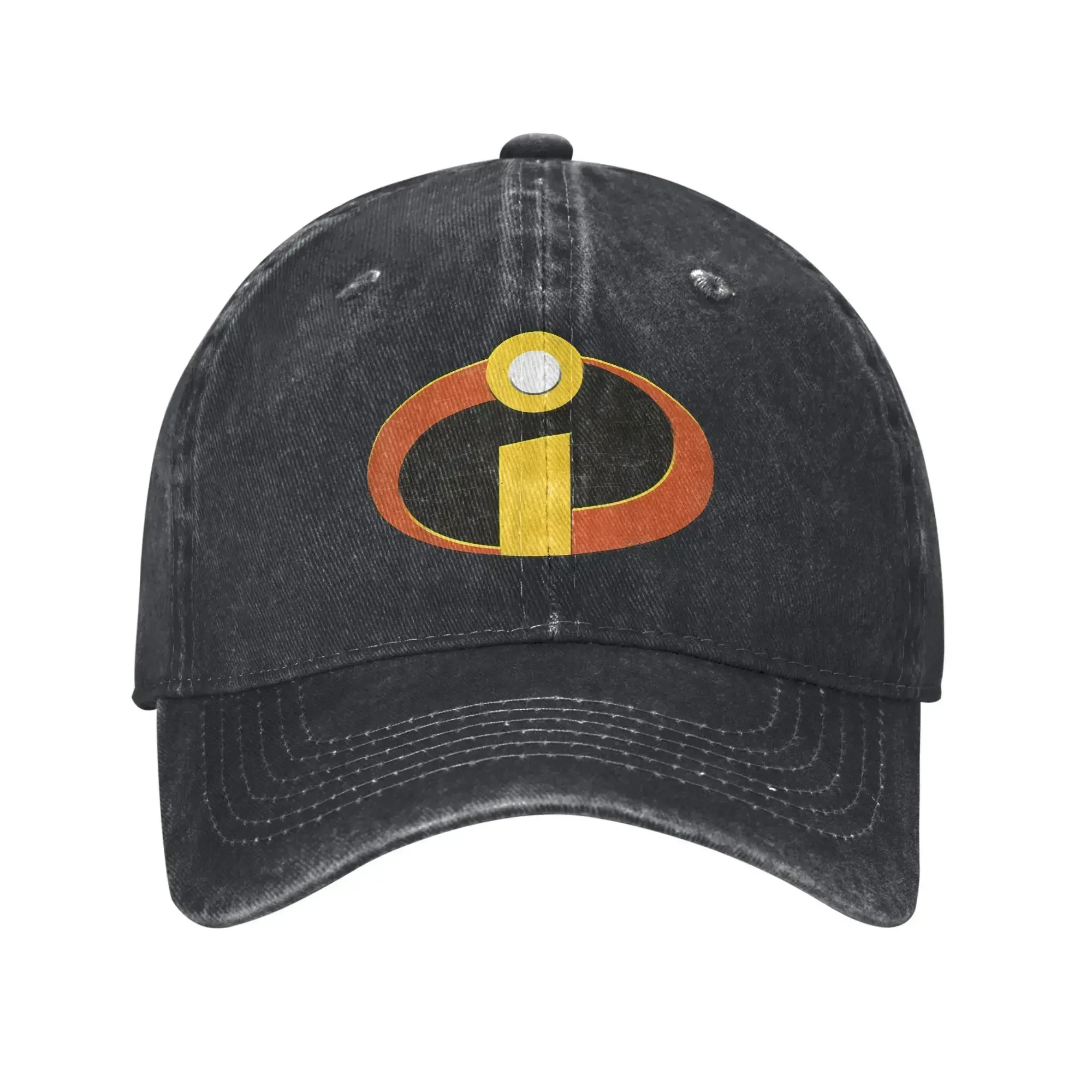 The Incredibles Distressed Super Emblem Baseball Cap Casual Distressed Denim Snapback Men Women Outdoor Workouts Adjustable Hats