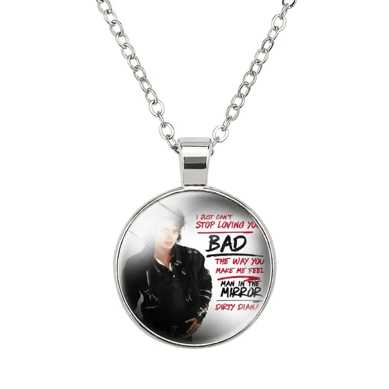 Nouveau Collier Michael Jackson 2026 pour Filles, Chaîne de Cou en Alliage Émaillé, Rétro, Le Roi de la Pop, Breloques MJ, Accessoires pour Fêtes