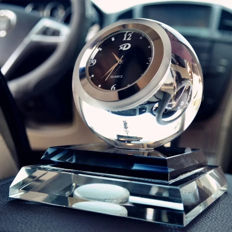 8CM High Quality Crystal Car Perfume Seat Interior Decoration Air Freshener Bottle with Watch Home Accessories