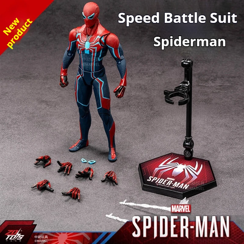 ZDTDS Marvel Spider-Man Rapid Battle Velocity Suit Figure Ps4 Game Fully Articulated Joint Collectible Model Fans Garage Kit Toy
