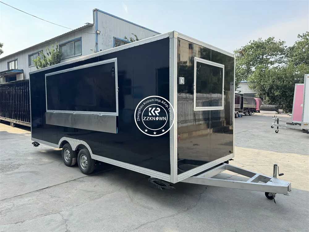 Reboque de comida de concessão com quiosque de café de cozinha totalmente equipado, cozinha móvel, caminhão de comida quadrado