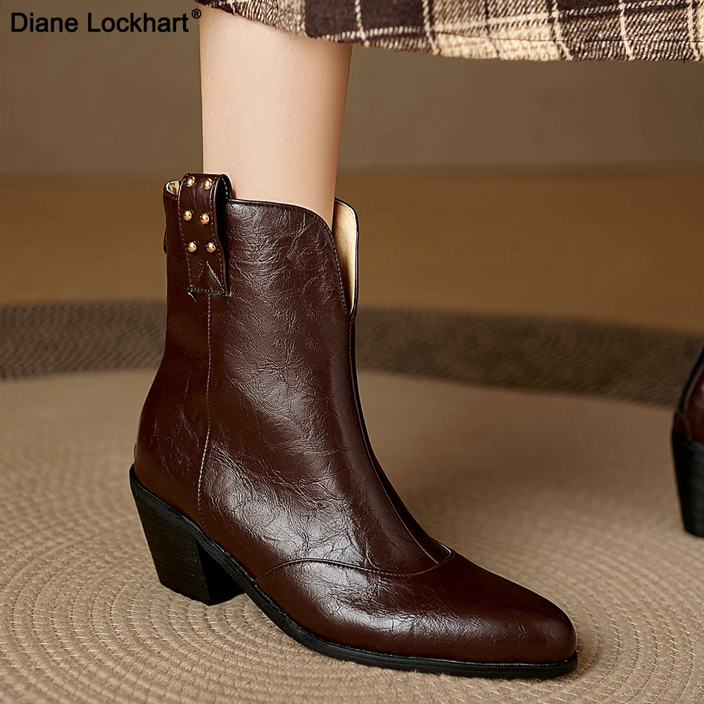 

Fashion Western Cowboy Boots Women Chelsea Wedge Winter Pu Leather Boots Pointed Toe Cowgirl Short 2025 Women's Sexy Boots