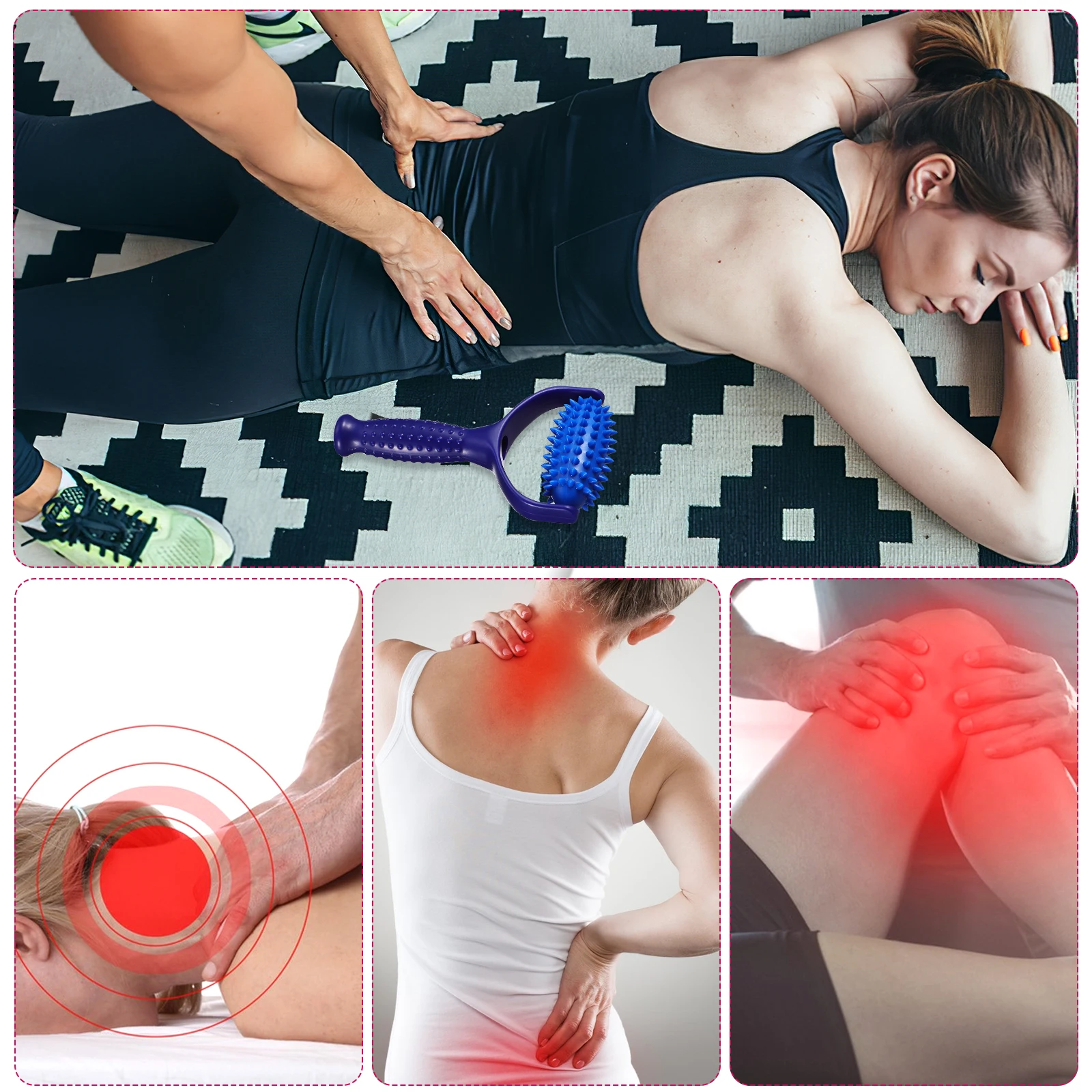 

Yoga Massage Stick 6pcs Roller Tool for Legs Back Neck Muscles Portable Muscle Relaxer Lightweight ABS PVC Handheld