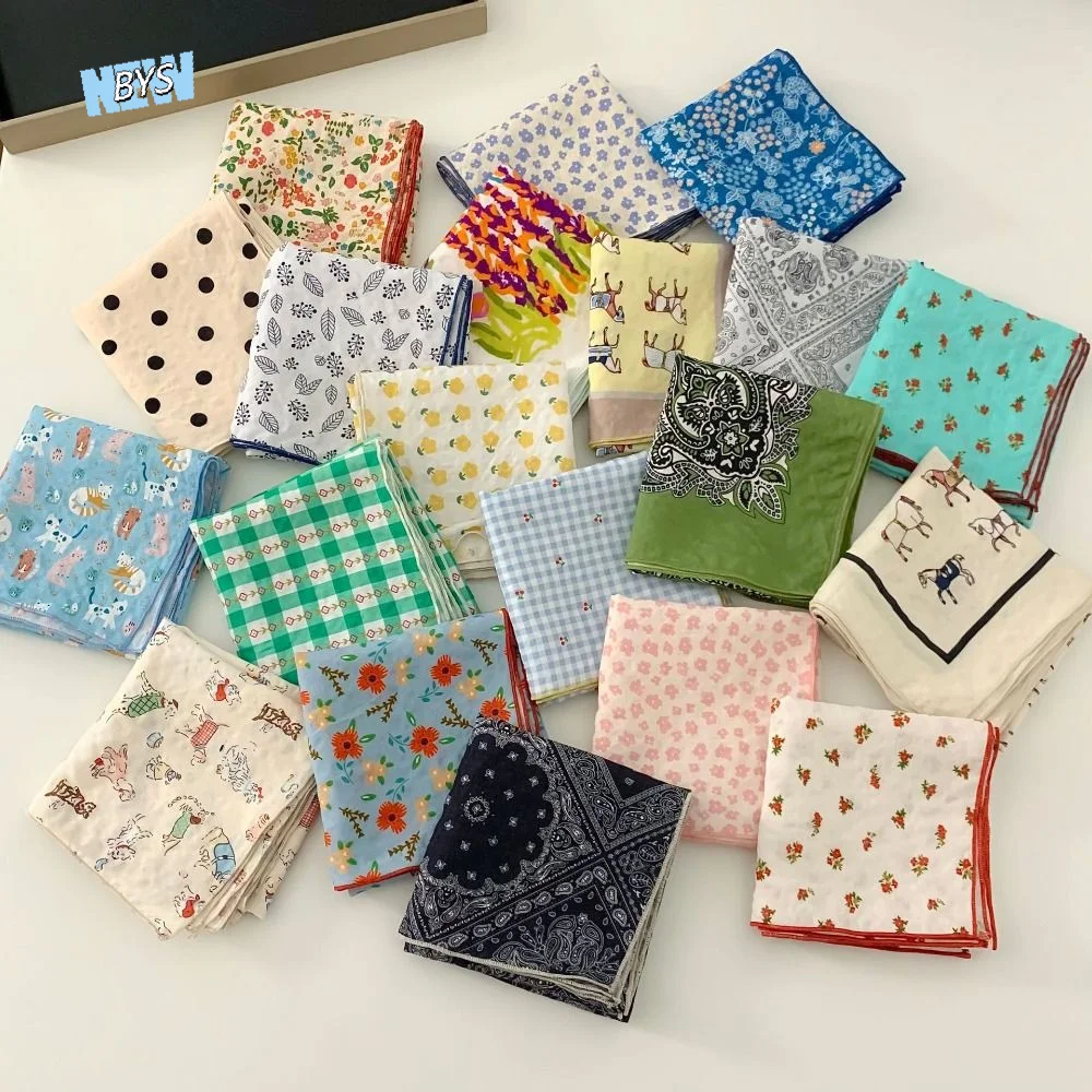 

Elegant Cashew Small Square Scarf Flower Cherry Printed Silk Scarf Scarf Hair Band Floral Cotton Linen Print Scarves Beach