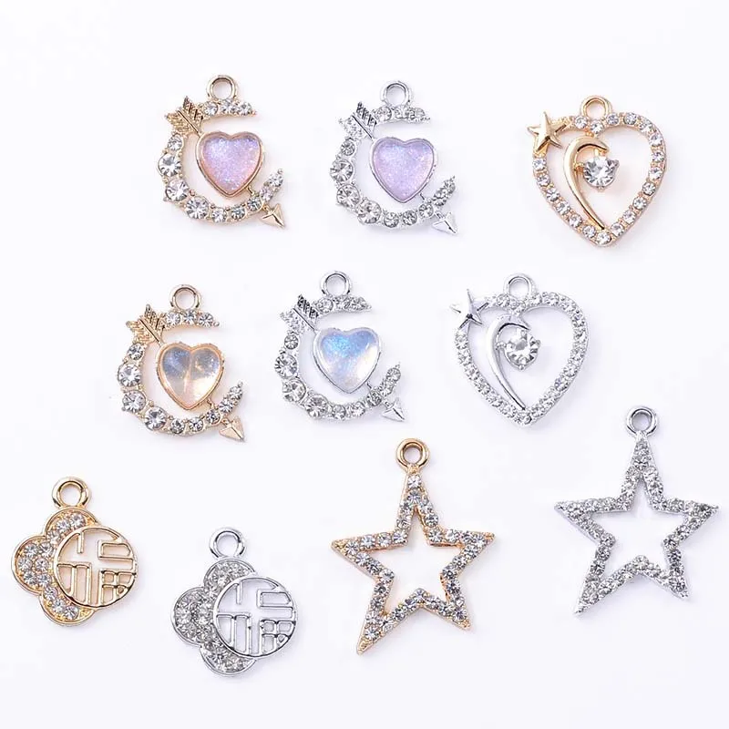 

40 шт./партия, пуговицы со стразами для волос