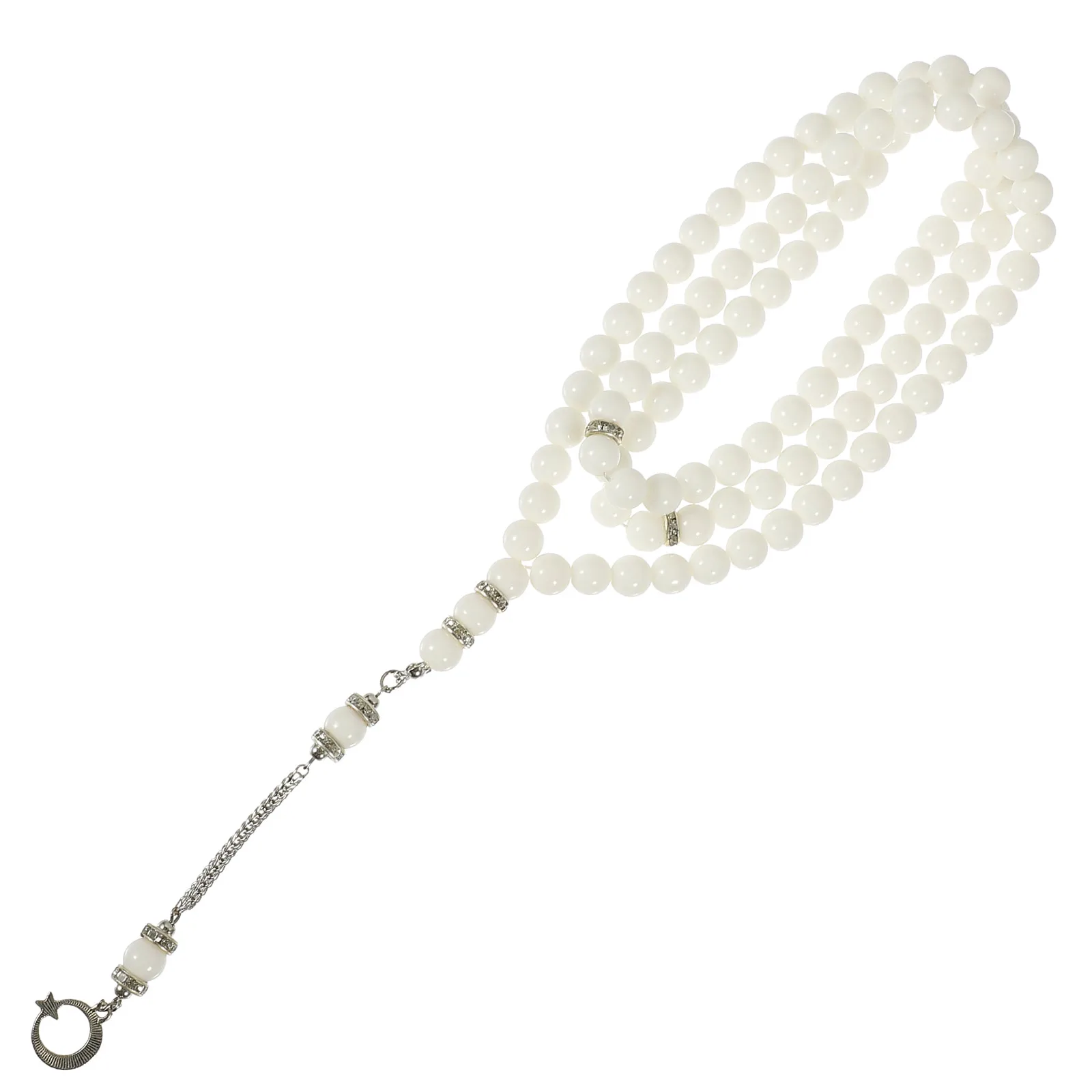 

Glass Bead Bracelet Delicate Rosary Prayer Beads With Tassels Cross Muslim Alloy Bracelets
