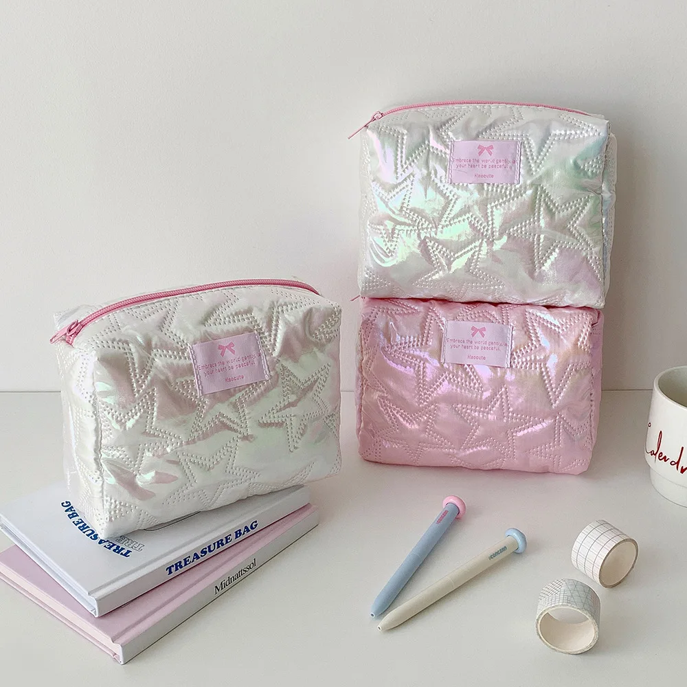 Fashion Korean Square Star Large Capacity Makeup Bag Portable Outdoor Travel Makeup Storage Bag Wash Bag Girl'S Birthday Gifts
