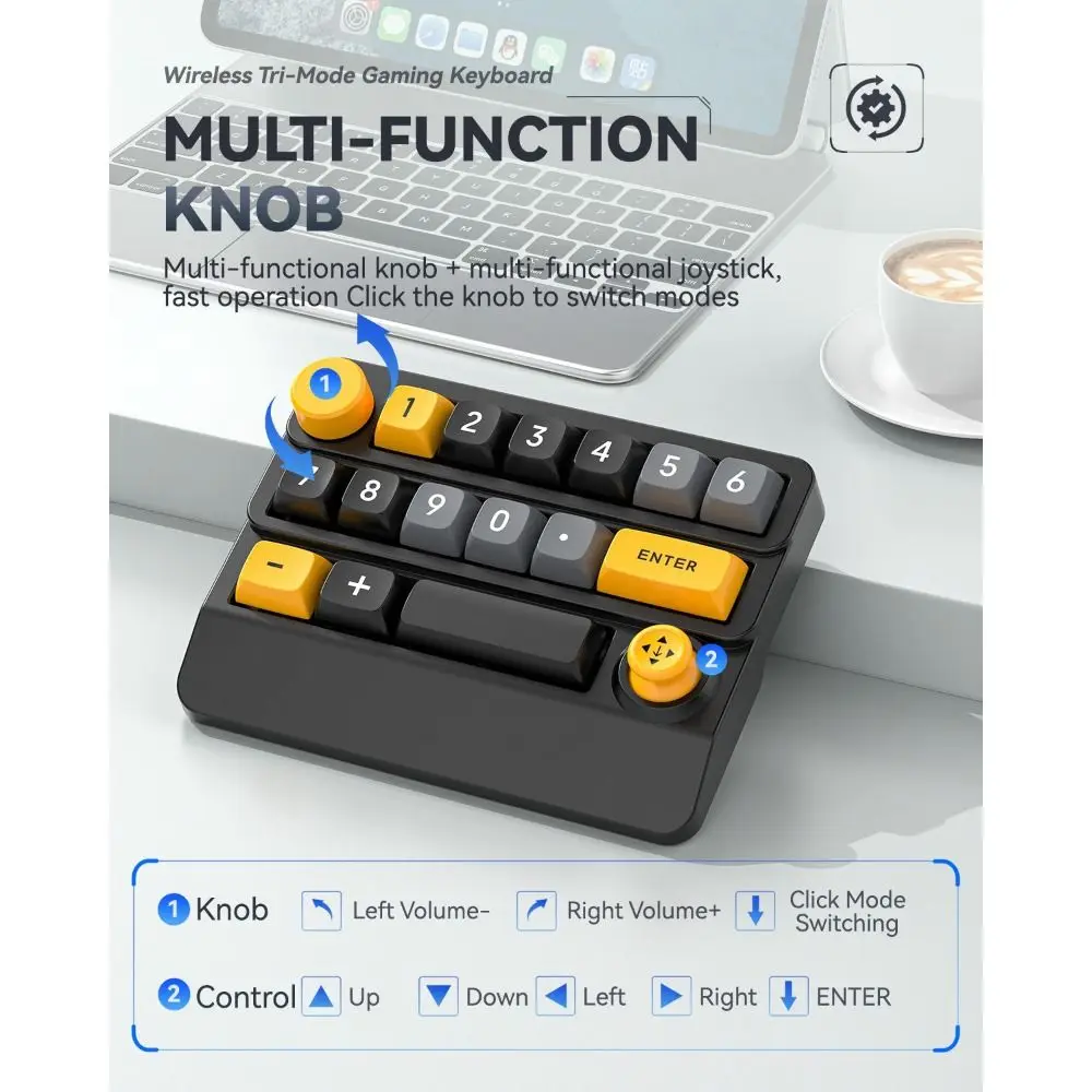 Programmable Bluetooth Mechanical Keyboard USB Interface Numberic Joystick Gaming Keyboard Hot Swappable Portable