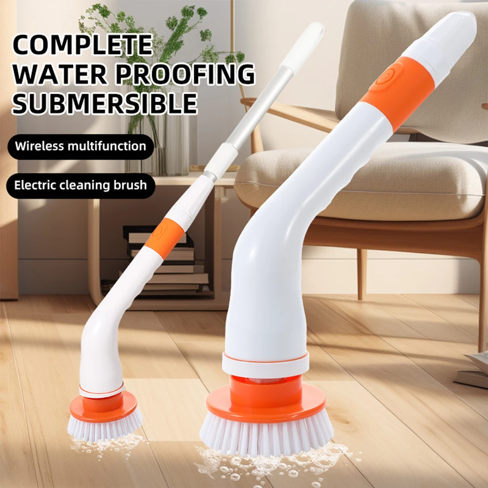 2000mAh Wireless Electric Cleaning Brush Electric Rotary Clean Brush Shower Cleaning Brush Kitchen Bathroom