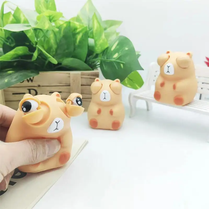 Squeeze Toy Pop Out Eyes Squeeze Pop-Eyes Capybara Toy Squeezing Toys Capybara Pinch Prank Capybara Squeeze Toy Relieve Stress