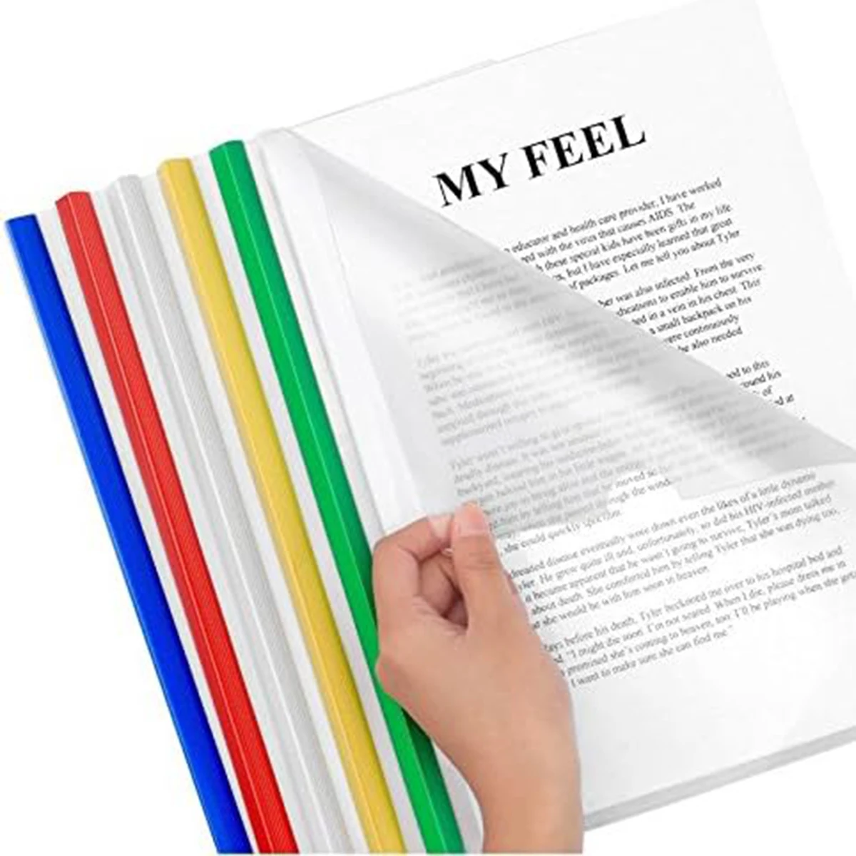 Carpeta de archivos de plástico con barra deslizante (10mm), cubiertas de informes, carpeta organizadora de carpetas de archivos de presentación transparente, 10 Uds.