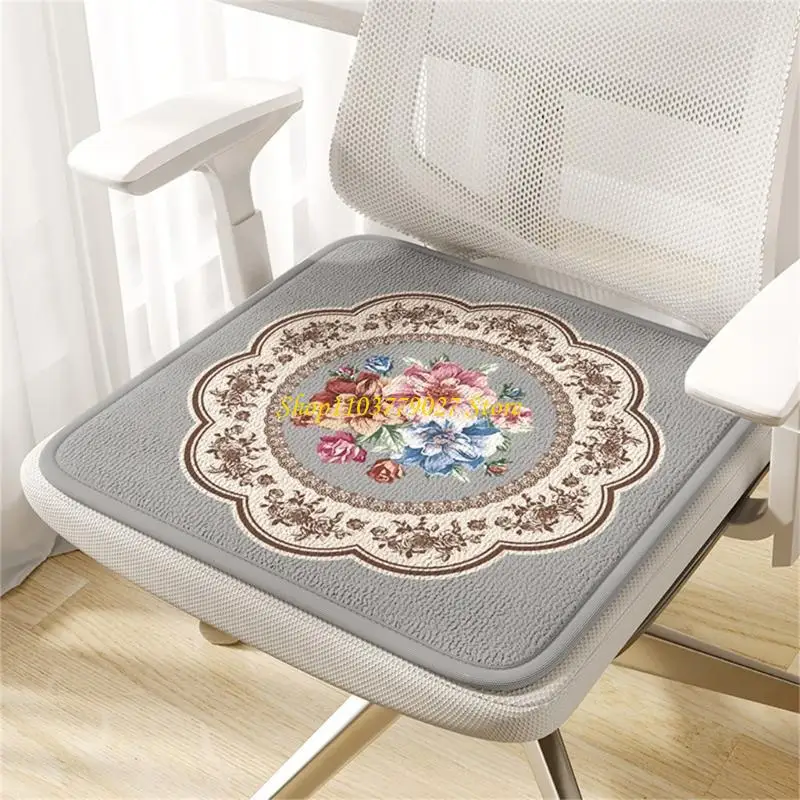C4DF Memory Foam Chair Seats Pad with NonSlip Bottom Flower Pattern Seats Cushions