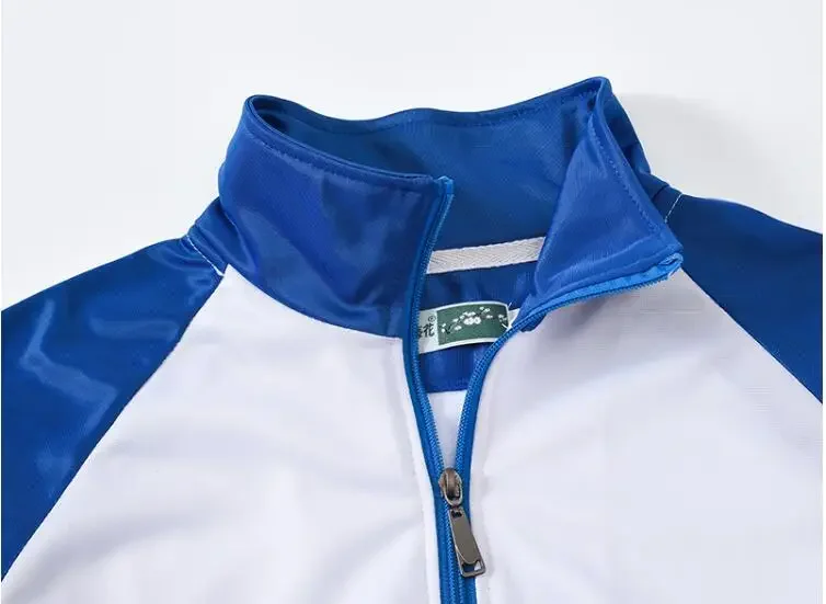 Giacca uniforme scolastica cinese primavera vintage anni 2000 scuola alta blu bianco ragazzo