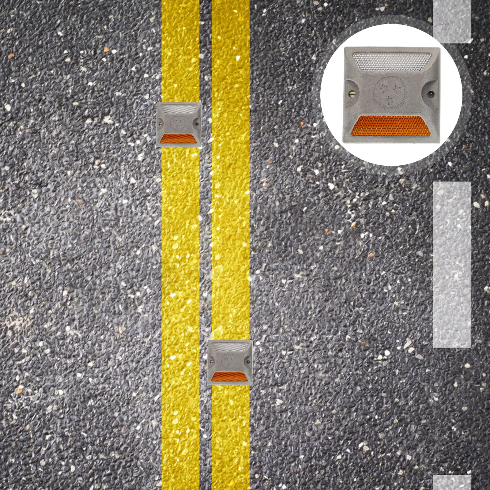 2 قطعة عاكسات الطريق الألومنيوم علامات درب عاكسة تركيب سريع وقوف السيارات علامة الطريق علامات درب ماركر