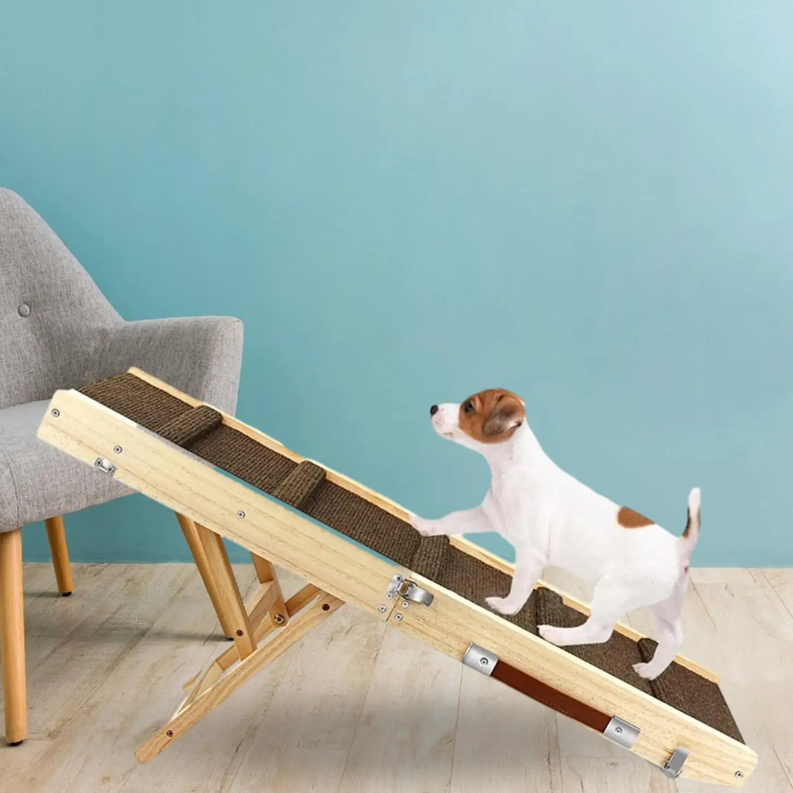 Wholesale Wooden Dog Climbing Ladder Foldable Senior Dog on Bed Inclined Ladder Adjustable Height Pet Ramp Dog Pet Stairs