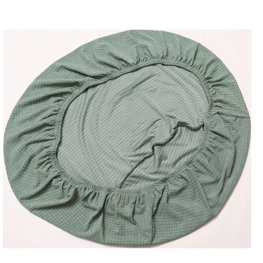 Simple Solid Color Saucer Chair Cover Knitted Jacquard Moon Saucer Chair Protector Round Camping Seat Cover Fit Outdoor Chair