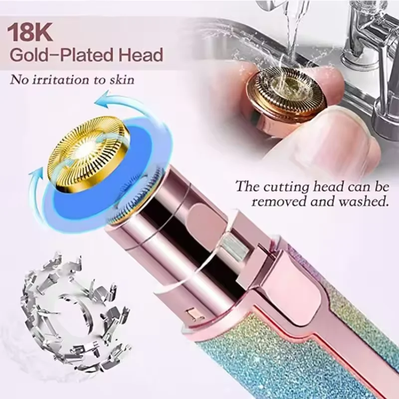 2in1 Electric Epilator Eyebrow Trimmer Mini Painless Razor Shave Shaver Portable Women's Removal Shaver Facial Lip Epilator